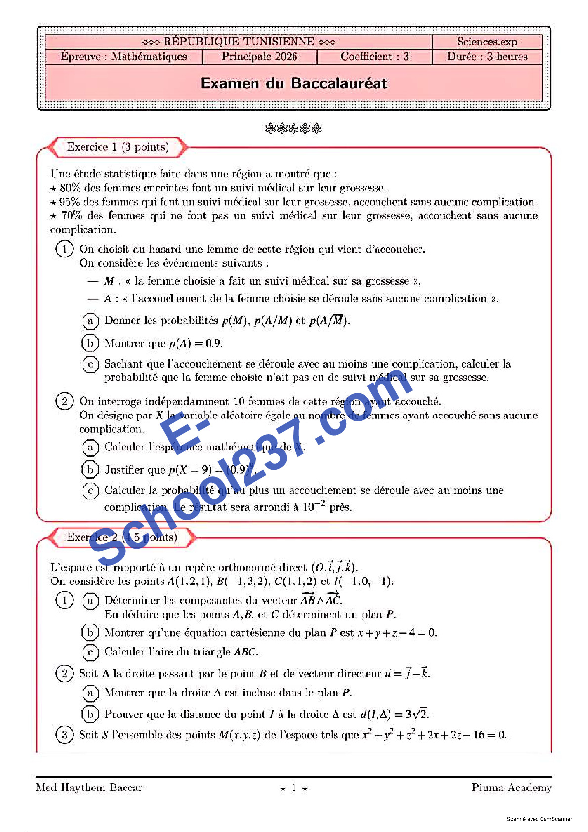 TD maths Bac2026-Tunisie.